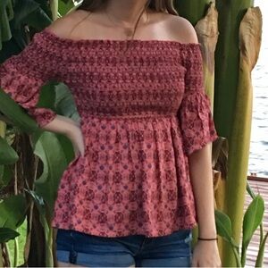 Hollister Pink Off-Shoulder Blouse